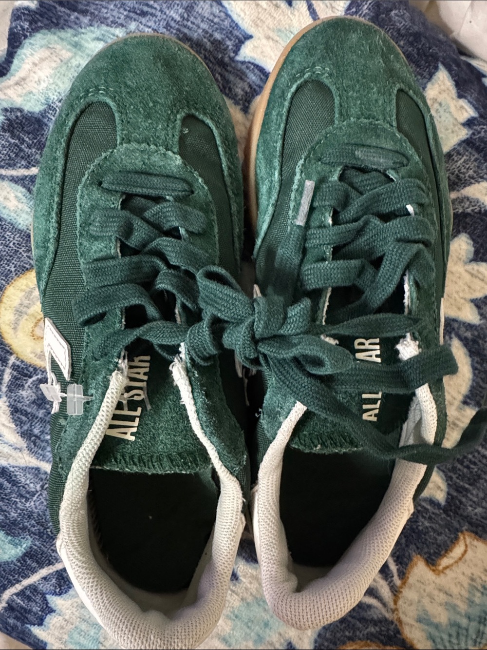 Converse Green Suede and Canvas Sneakers with Gum Sole